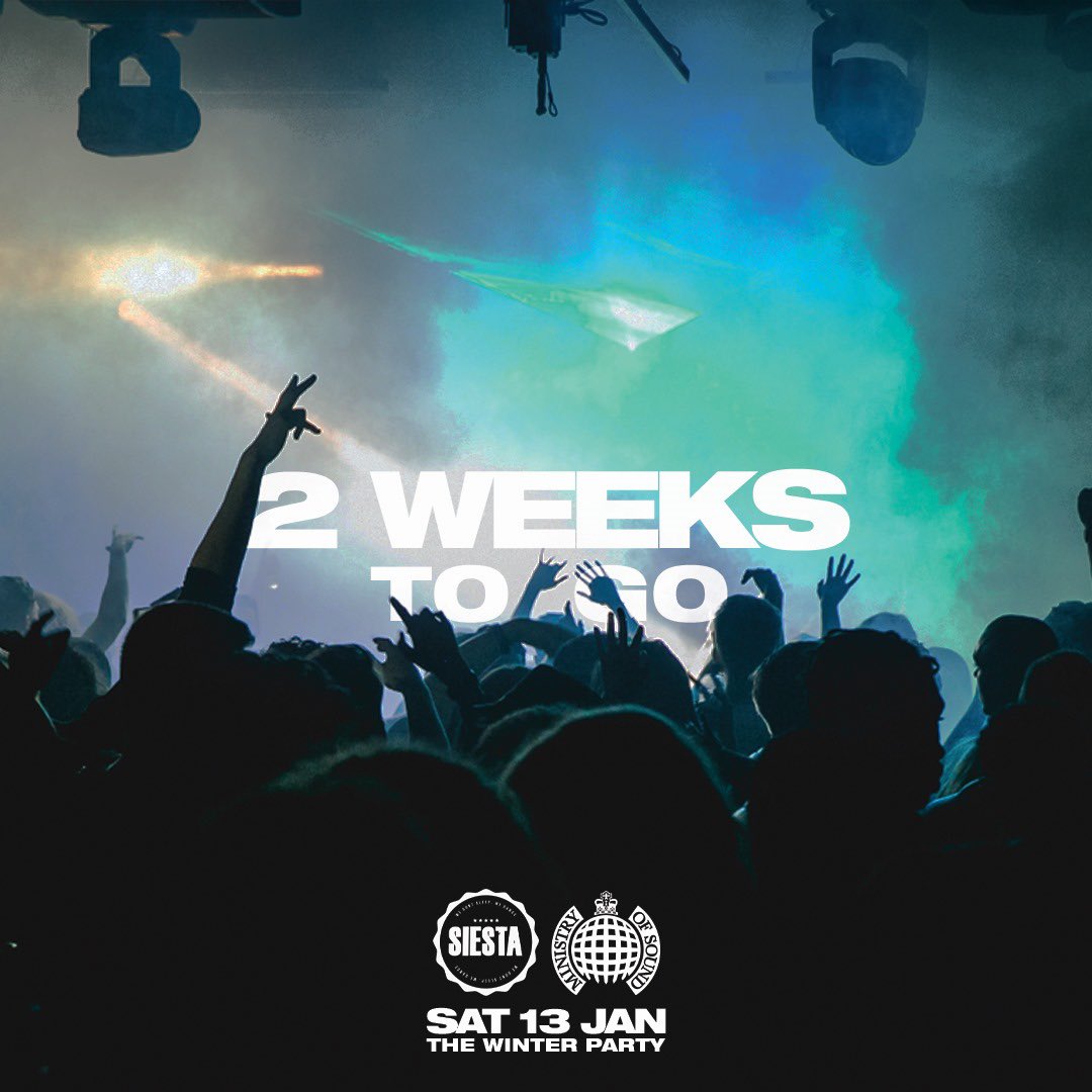 2024 is just around the corner and so is Siesta The Winter Party in just 2 WEEKS’ time on Sat 13th Jan!! 🥳🙌 

What a venue &amp; what a lineup for our FIRST rave of the new year! 😮‍💨🔥Tickets selling fast so don’t hang about if you want to join us ⚠️👉 ra.co/events/1813158