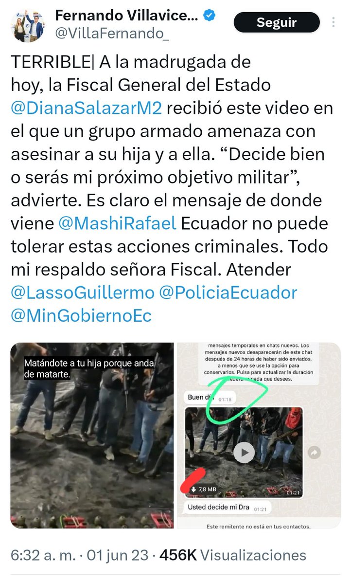 CristianXMS's tweet photo. Auxilio me amenzan de muerte.
El 1.junio.2023 @DianaSalazarM2 llamó a #FernandoVillacencio para "pedirle ayuda" por un video que le enviaron pero que no descargó y que le amenazaban.
Si #DonBille chateaba con #Norero y desde octubre.2022 #LadyImpericia tiene el celular del #Patron
¿Por qué 10/20 le pide ayuda a Villavicencio?
Será que por eso @christianzr dice que no se explotará el celular?
¿Qué ocultan? ¿Qué esconden?
@MashiRafael @DDavidVillamar @DanielGranjaEc @Danielsalcan_ @mateoizquierd0 @mauroandinoe