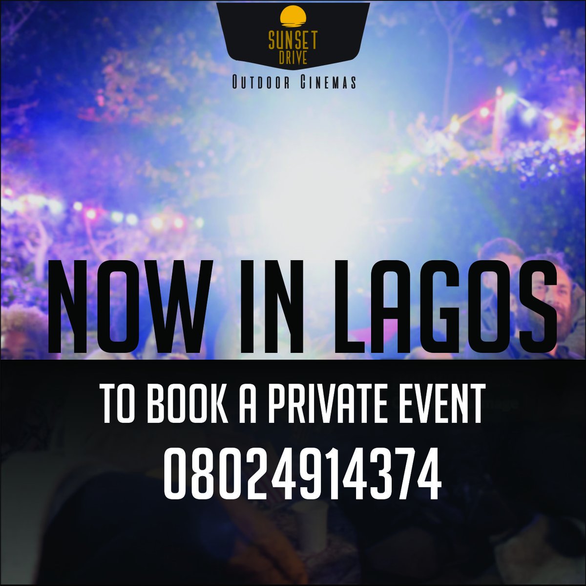 sunsetdriveng's tweet photo. You asked for it &amp; we're now OFFICIALLY in Lagos, so if you're thinking of throwing together a casual or formal event. Why not throw a movie-night instead? 

Now open for Private Bookings &amp; Events in Lagos 🎬🍿

#privatecinema #mobilecinema #lagoscinema #lagosevents #movienight https://t.co/o9MzWkx5Nn