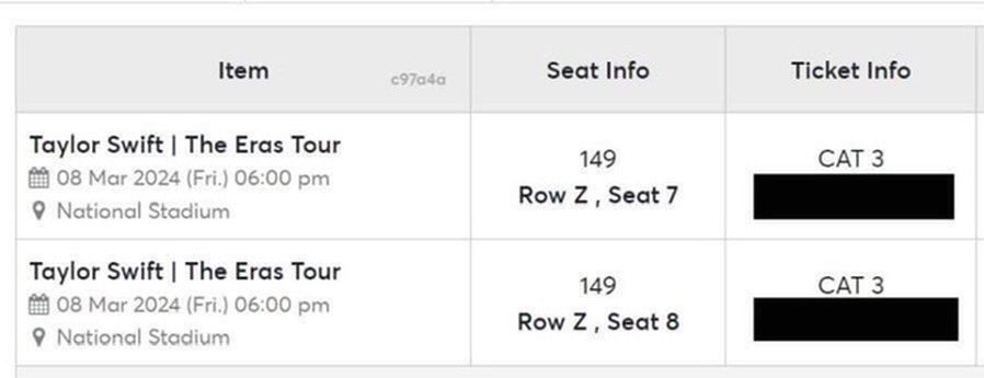 harinkin's tweet photo. WTS Ticket Taylor The Eras Tour Swift Singapore

🎫CAT 1 : 3.300k/Tix (4 March) (3 Tix)
🎫CAT 3 : 2.450k (8 March) (2 Tix)

🛑Idr (Indonesia)
🛑Trusted / Under Price

#TaylorSwiftErasTour #TaylorSwift #WTB #WTS #zonajajan #zonauang #TaylorSwiftErasTourSG #TaylorSwiftTheErasTour https://t.co/zbRugeXjR3