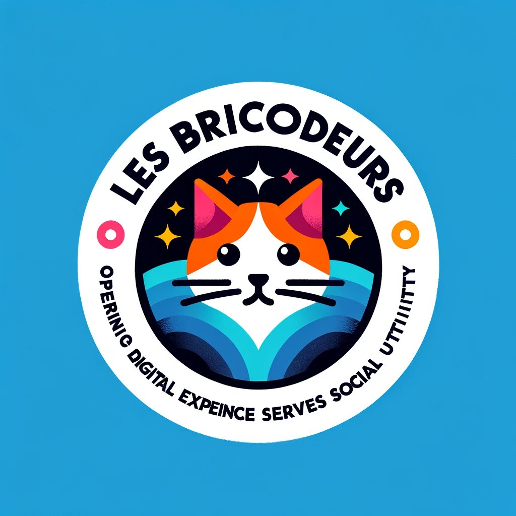 Au premier essai du prompt : Produit un logo pour l'association "les bricodeurs" basé sur les informations en ligne #DallE