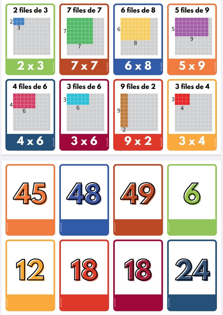 1/2 Acabo de crear 100 cartes a doble cara com a recurs per a treballar la multiplicació. S'inclou el model d'àrea.
Ara toca preparar reptes:
Escull un número, quines configuracions diferents poden haver?
Escull cartes suposant que tindran la mateixa àrea.
drive.google.com/file/d/1_CElW0…
