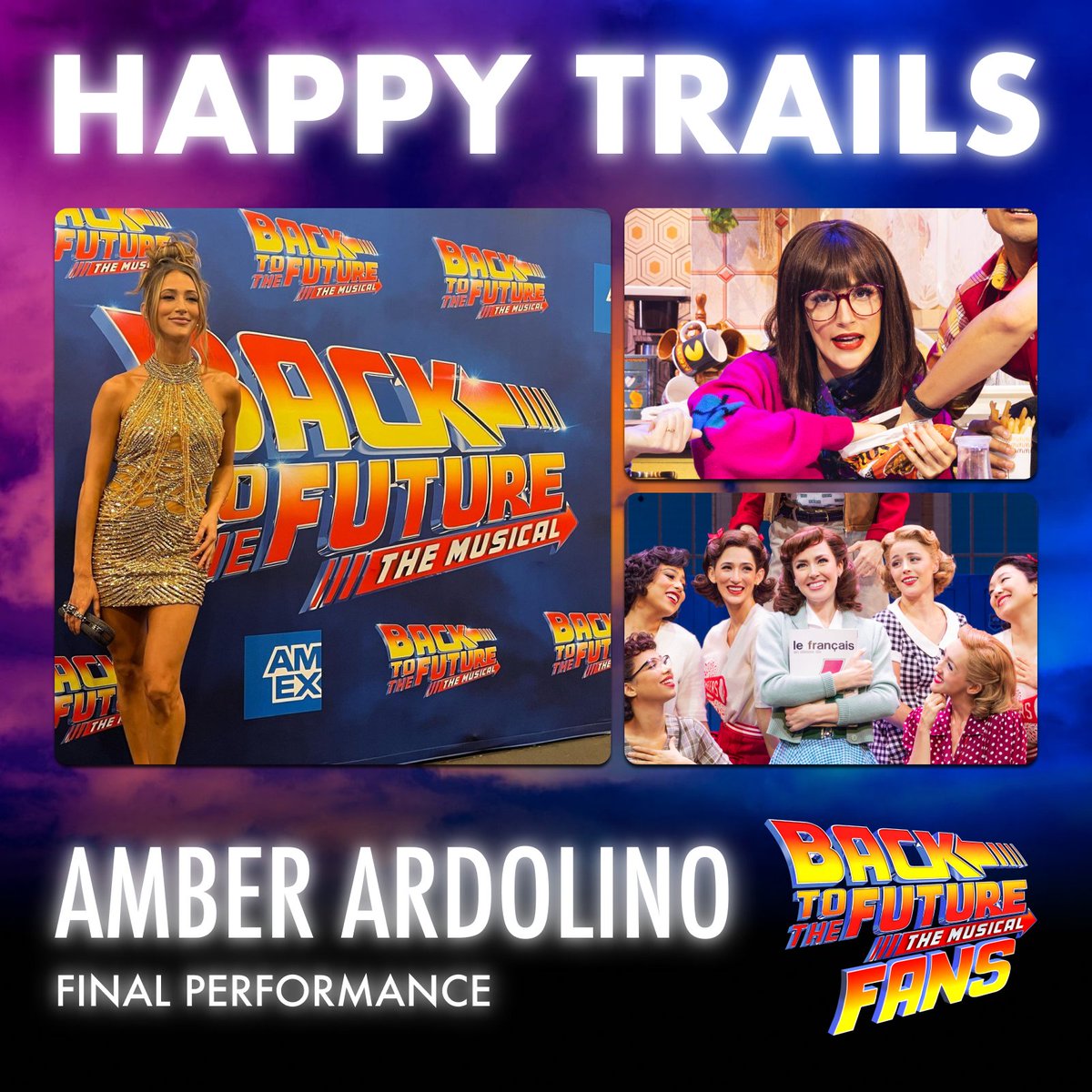 HAPPY TRAILS to Amber Ardolino who will be leaving #HillValley after tonight’s performance of @BTTFBway 😢

Once a DeLorean Girl, always a DeLorean Girl 🔥

#bttfbway #bttfbroadway #backtothefuturebroadway #bttfmusical #backtothefuturemusical #backtothefuturethemusical
