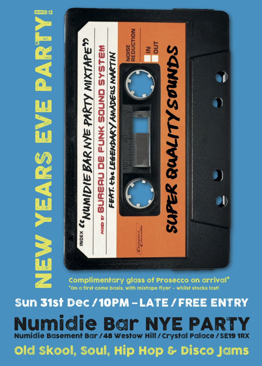 #NYE2024 @ Numidie Basement Bar, 48 Westow Hill, Crystal Palace, SE19 1RX, @AmadeusMartin spinnin old skool boogie, soul, hip hop & disco classics 10PM - LATE! #crystalpalacetriangle #se19triangle #soulfunk #oldskoolmusic #SoulClassics @BureauDeFunk @CP_SE19 @LOVESE19