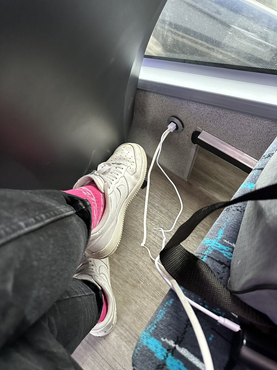 The fact that my local bus now has chargers is wild