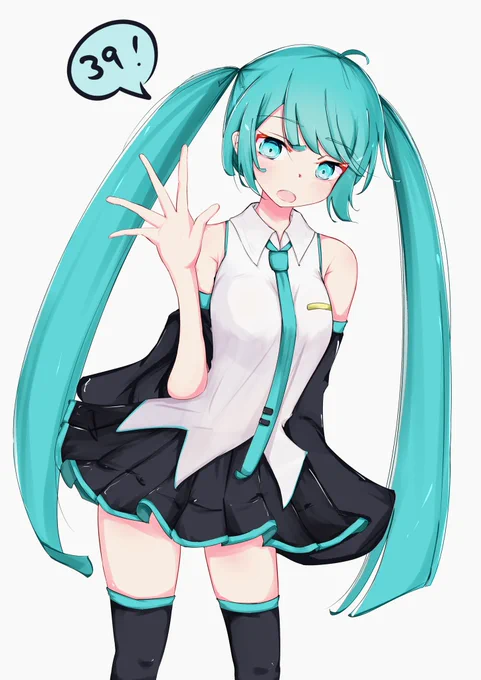 描き納めです。今年もたくさん見てくれてありがとうございました!まだまだうまくなります!目標3000フォロワーさん!#初音ミク 