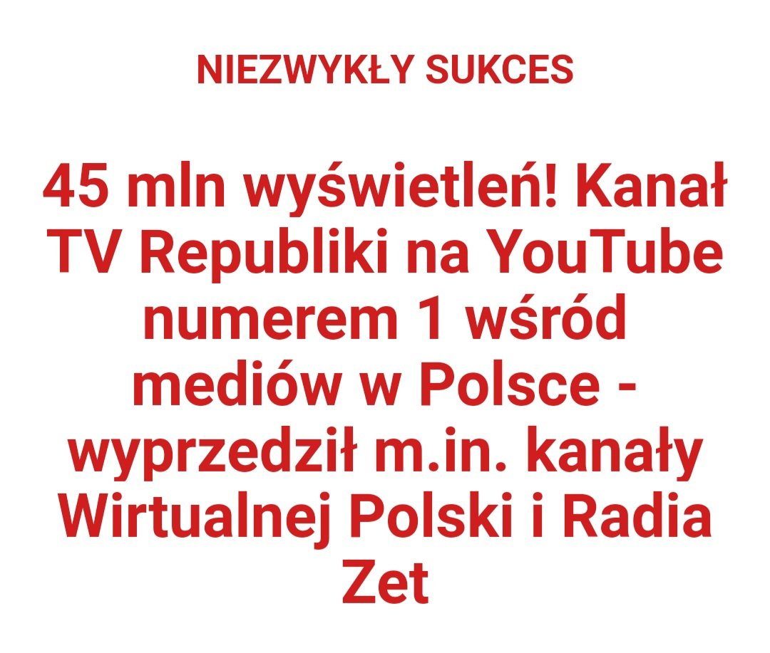 EdoMarcin's tweet photo. 💪Sukces za sukcesem TV 🇵🇱 Republika. https://t.co/NmVXrMEd3y