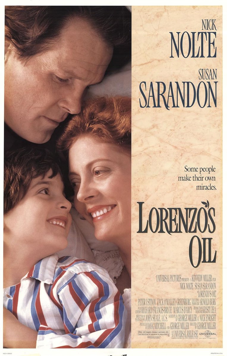 enbocacinefago's tweet photo. 2. EL ACEITE DE LA VIDA (1992): Lorenzo comienza a desarrollar a los tres años una grave enfermedad neurológica para la cual no existe ningún tratamiento conocido. En muy poco tiempo, el niño, que era absolutamente normal, queda postrado en la cama: no puede andar, ni ver ni hablar. Sus padres, sin embargo, no se rinden y luchan sin tregua hasta agotar todos los recursos a su alcance. A pesar de que ninguno de los dos es médico, empiezan a estudiar genética, biología y neurología. 

Disponible con suscripción en Filmin.