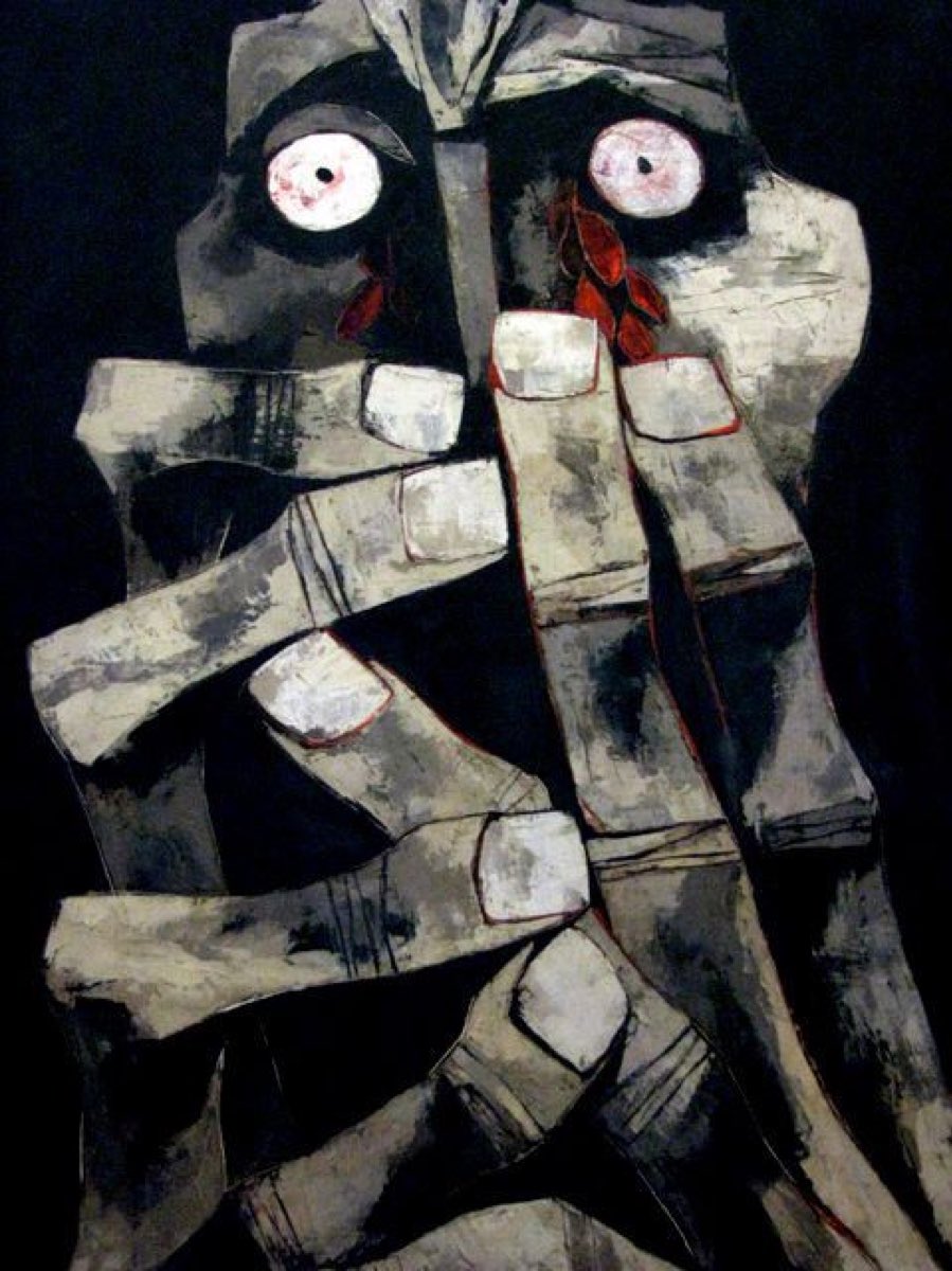 <a href="/peachlybeloved/">b r o o k e *:･ﾟ✧</a> Tears of Blood, Oswaldo Guayasamin (1973)

His work revolves around the suffering of Indigenous Peoples in South America