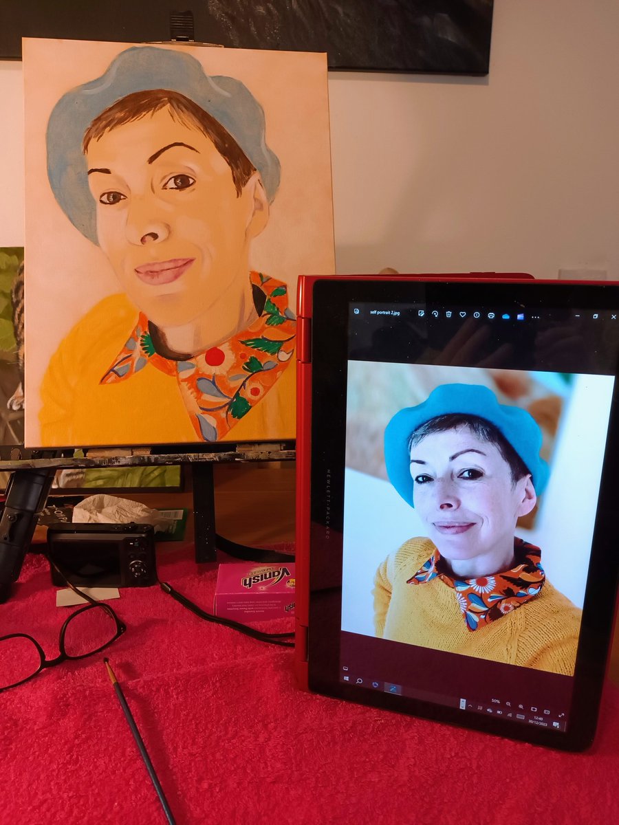 Totnesbabe's tweet photo. #oilpainting #WorkInProgress #selfportrait #bedroomartist #totnesartist Enjoying this one https://t.co/sYM1wf1wHK