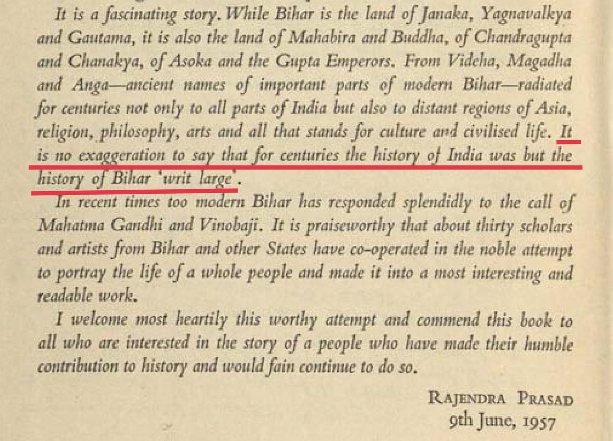 ‘It is no exaggeration to say that for centuries, the history of Bihar was but the history of India writ large.’ The quote from our first President Rajendra Prasad, reminds us of how different Bihar's story used to be. ~ Source :- 'Bihar Through the Ages' by R.R. Diwakar