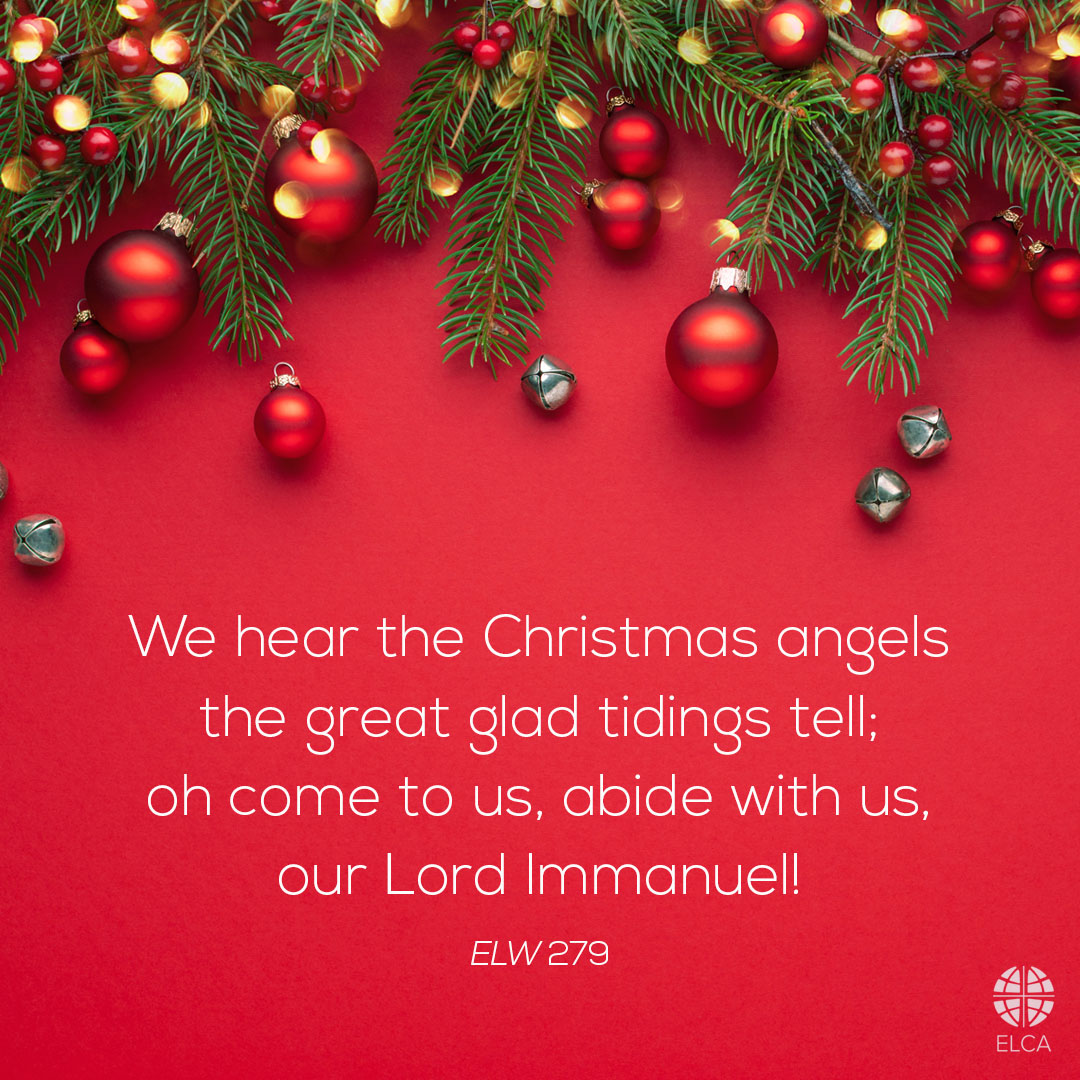 Today is the sixth day of Christmas. 😇 "We hear the Christmas angels the great glad tidings tell; oh come to us, abide with us, our Lord Immanuel!" (ELW 279)