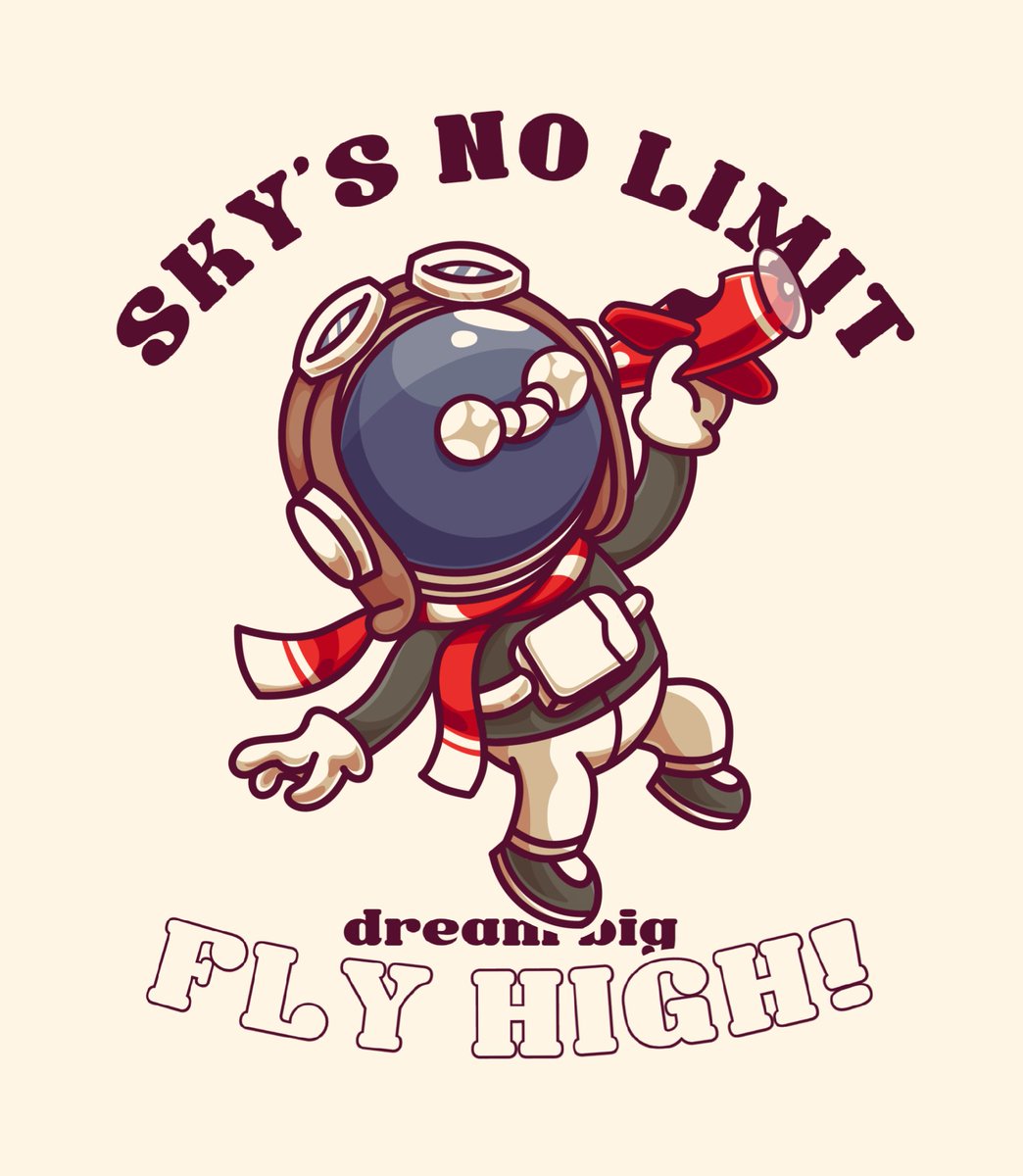 Sky's no limit; dream big, fly high!🛩️
 
One of my entries in participation for <a href="/filartistDAO/">Filipino Artist DAO</a>'s ongoing Merch Design MintFest! 🎨

#MerchDesignMintFest