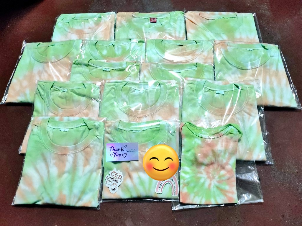 😊 Got our fam's New Year shirts.. 

Peach and Green

#ColorOfTheYear 
#LuckyColor