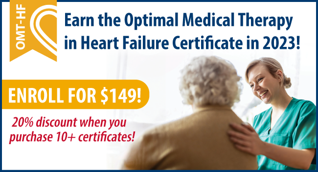 LAST CALL for the 20% discount on 10+ certificates to get your whole team trained in optimal medical therapy for heart failure! Our limited time offer expires 12/31 at 11:59 PM ET. Ring in the New Year with a new training plan for your team in 2024. 🎆 🎉 hfsa.org/omthf