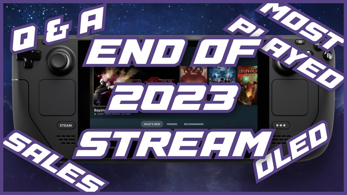 I don't do this very often, but it's been an awesome year! So if you have questions about the Steam Deck, OLED, or game performance or just want to come say Hi, I'll be streaming tonight, 10pm GMT/5pm/EST/2pm PST youtube.com/live/bPOC9M9kp… #steamdeck #SteamDeckOLED