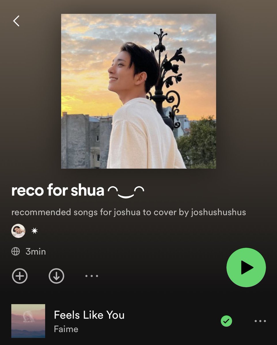 shujithinker's tweet photo. let’s go 😁 qrt this with a song you want to recommend joshua to cover and i’ll add them in this playlist~ #조슈아 

title + artists/spotify links = 🆗👌🏼

🔗 https://t.co/2nOnCU3dsc https://t.co/BDb19AkZQM