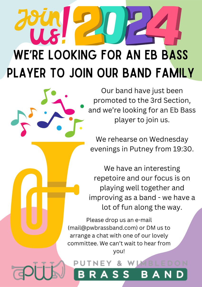 Join our band family - we’re looking for an Eb Bass player ✅🎶 <a href="/BrassBandsEng/">Brass Bands England</a> #brassband #tuba #bass #ingoffwetrust
