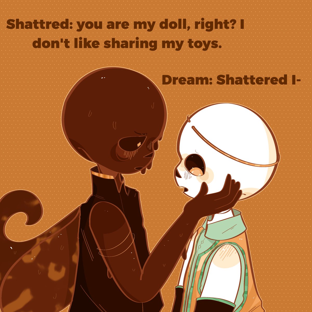 Maso_Kiit's tweet photo. Shattered is a jealous kind of guy^^ @koreanska_
#shattereddreamsans #dreamsans #dreamcest #sansaus #art https://t.co/vp2PbfBlF5
