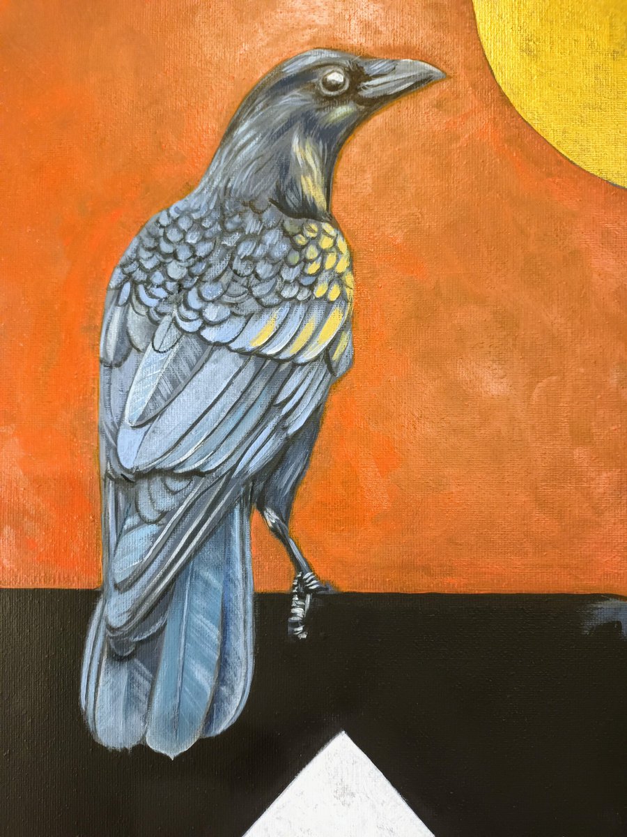Totnesbabe's tweet photo. #crowportrait #oilpainting #WorkInProgress #totnesartist #bedroomartist https://t.co/qxBpjDcRBq