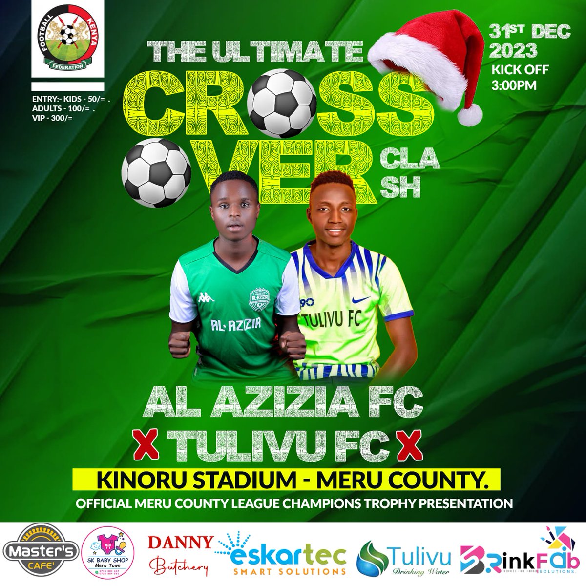 Al_aziziaFc's tweet photo. NEXT MATCH.
Al Azizia FC vs Tulivu FC
Date: 31.12.23
Venue: Kinoru Stadium
Kick Off: 3:00 PM
#ForeverOurs
#RadullKE
#FootballKE
#JazaStadii https://t.co/CjQa3w8sfn