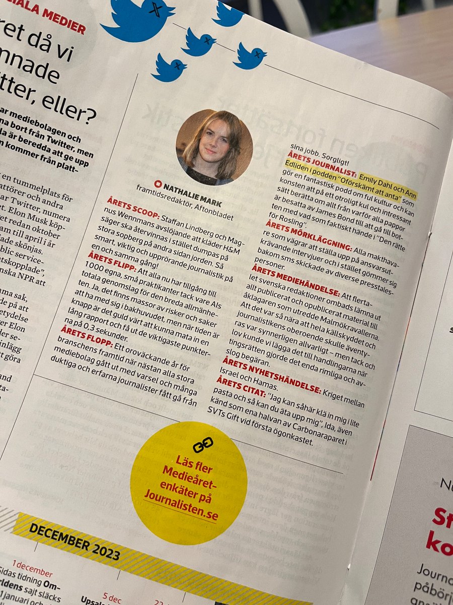 Mitt nyårslöfte nästa år är att våga vara mer kortfattad. Men ändå fint att en framtidsredaktör får snacka om dåtiden.