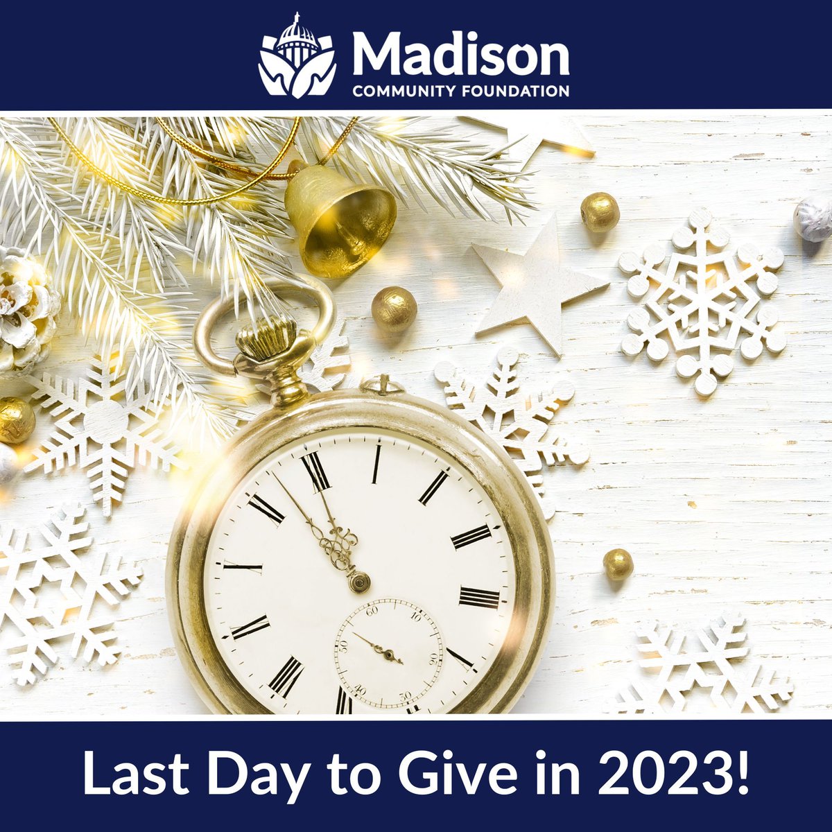 Tomorrow marks the last day to give in 2023! Any donations received must be postmarked the 31st. Thank you to our many wonderful donors and fundholders for their generosity this year!