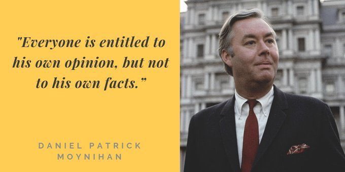 Ostrov_A's tweet photo. "Everyone is entitled to his own opinion, but not to his own facts." 

~ Daniel Patrick Moynihan https://t.co/olIcBZcXyr