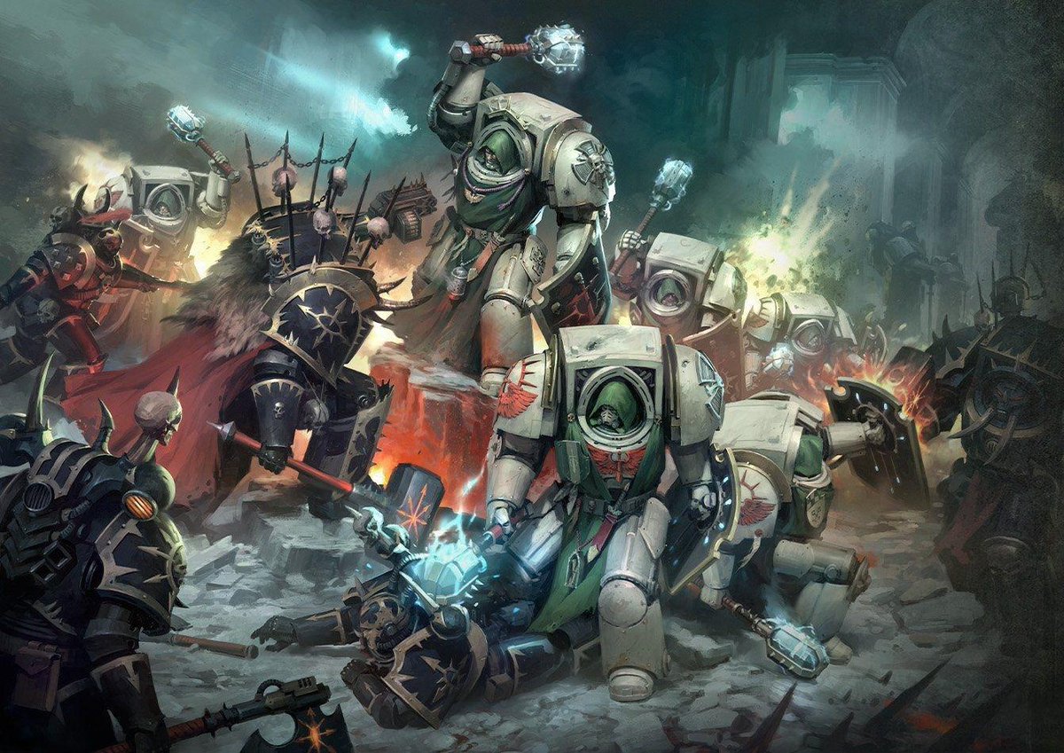 WH40kbestof's tweet photo. Deathwing Knights by Jaime Martinez https://t.co/sQnClYvIDl