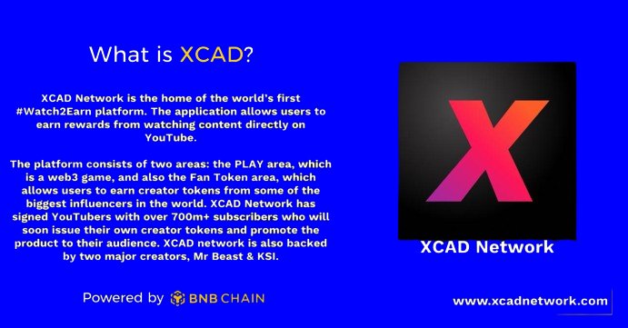 AjaayVihan's tweet photo. Xcad Network was founded by Oliver Bell, Joel Morris, and Jeff Ward, who have experience in online entertainment.
Xcad Network is trying to make it easier and more rewarding for YouTubers and their fans by using special tokens and blockchain technology.
$XCAD #SocialFi #Watch2 https://t.co/Pq0Z9Xsco5