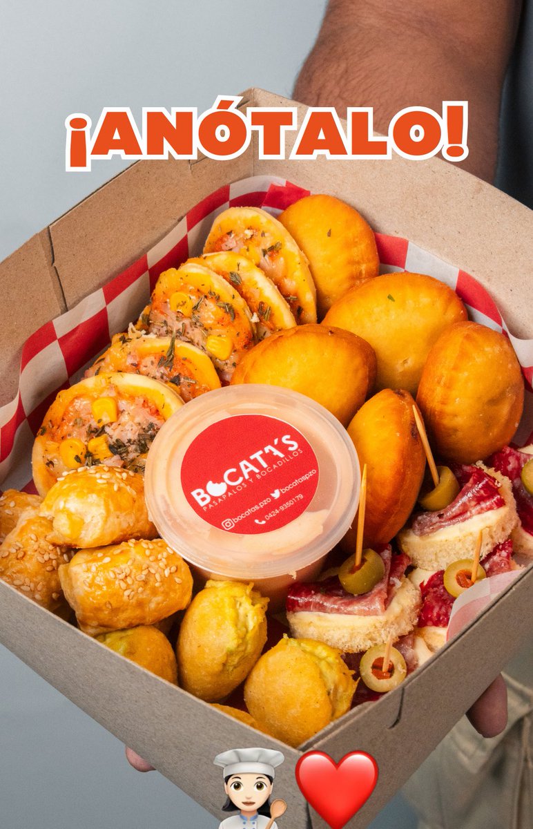 Con los buenos días queridos Bocalovers, penúltimo día del año🥹

Y si no has probado nuestros pasapalos es hora😉 cierra está año consintiendo tu paladar con nuestro menú 😏👌🏼

Ojo tenemos delivery a toda PZO por 2$🫶🏼