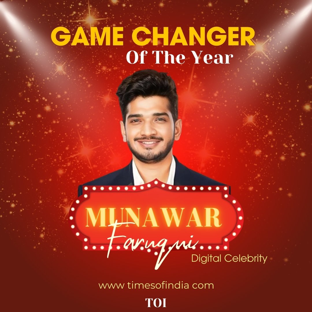 AndhraTalkie's tweet photo. Game changer Of the Year - 2023 #MunawarFaruqui 🏆 https://t.co/Pg4zy7LBml