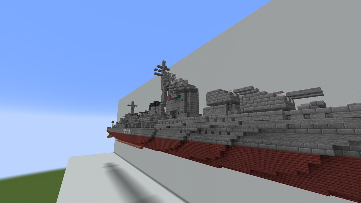Akaw_TW's tweet photo. 仿秋月級驅逐艦，草草完工...#minecraft https://t.co/rflLzf4gBU