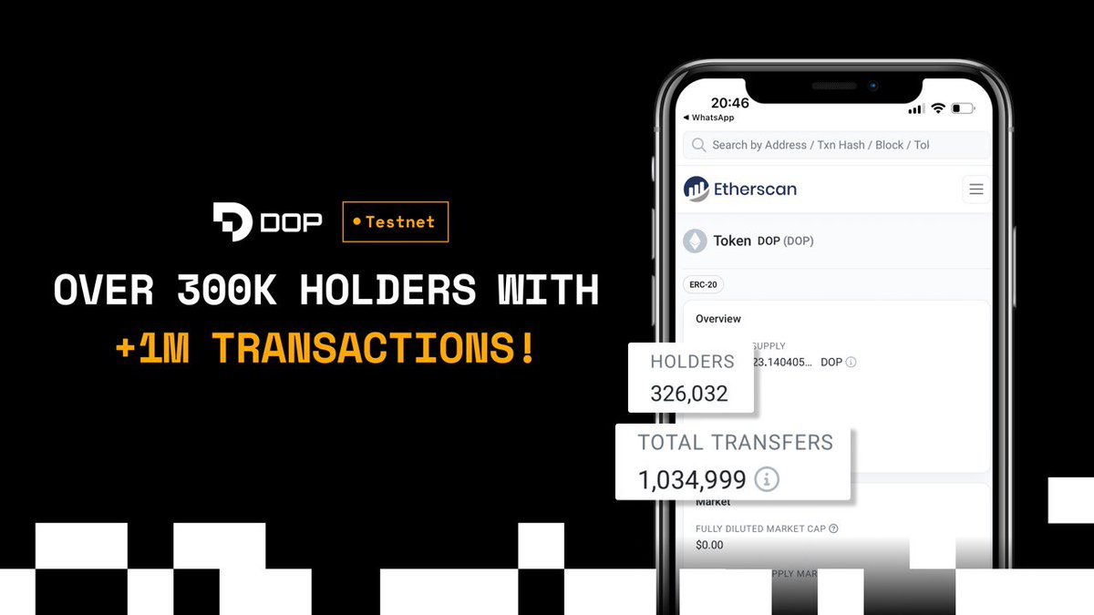 We have surpassed over ONE MILLION $DOP transactions on our testnet — and counting! 🖤🌐

bit.ly/4aRlJTF

If you haven't explored our testnet yet, now's the perfect time! 

doptest.dop.org/id=iKOH5yx