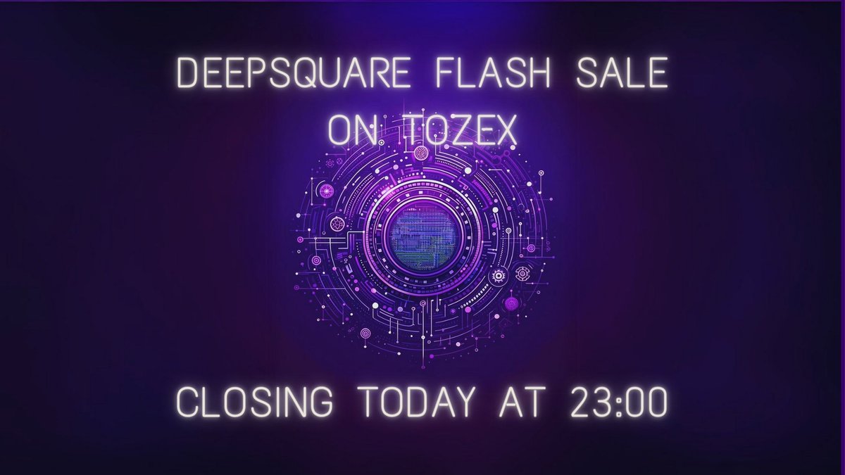 Our Flash Sale on TOZEX is still on but only until 23:00 today! This is your chance to join the cutting-edge world of DeepSquare. Don't miss out! deepsquare.tozex.io
#Flash #sale #blockchain #ai #gaming #streaming #hpc