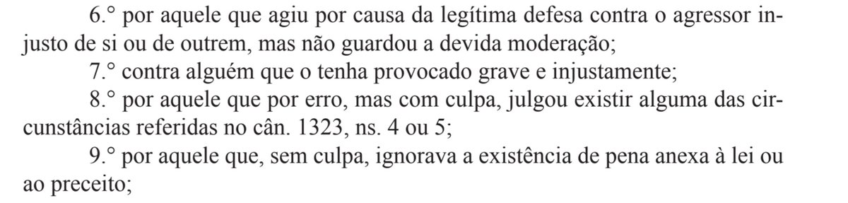 Eze_Mariae's tweet photo. @luccaqui_ Agora é a hora de analisar o estado de necessidade. Se você analisar só o cânon 1323 vai fazer uma análise incompleta, vamos ao cânon 1324 onde vai dizer das atenuações. Não existe caso de Latae Sententia. https://t.co/RMYMlNvRo6