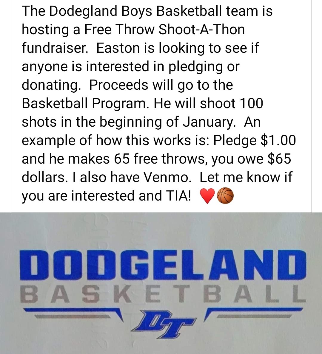 WolterAmy's tweet photo. Let me know if you are interested in pledging or donating.  ♥️🏀👊😊 https://t.co/QrRMq4G7yw