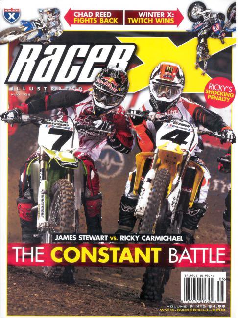 racerxonline's tweet image. The 7th day on 🅰️1️⃣ is a classic cover of two GREATS in our sport! 2006 season of @supercrosslive came down to the very end with @therealjs7 @rickycarmichael @crtwotwo. What a crazy season‼️ What are some of your favorite moments from the 2006 season? #12daysofA1