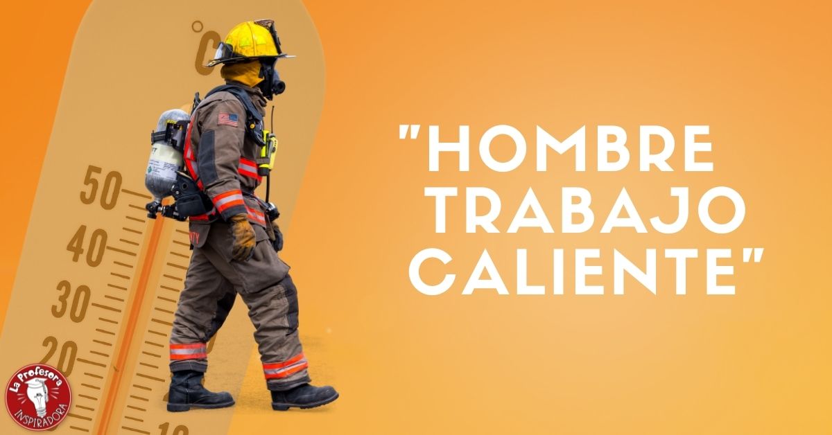 inspiradora_la's tweet photo. Here's another great example of creative circumlocution from my students! What is a fireman, if not "hombre trabajo caliente" ("man hot job")?

#spanish #circumlocution #studentshoutout #teaching #spanishclass #vocabulary #teachmorespanish #langchat #spanishteacher https://t.co/pg8EvSYOp1