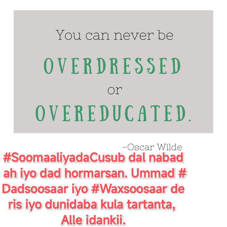 dadsoosaar's tweet photo. #SoomaaliyadaCusub Qaran mid ah, dal nabad ah &amp; dad hormarsan. Ummad wadajir u hirgelisa #HiigsigaQarniga2060 oo #Amniga #Caddaaladda, #Horumarka, #Dadsoosaarka &amp; #Waxsoosaarka deris &amp; dunida kula tartanto, Alle Idankii.
-
There's no such thing as being over-prepared for success! https://t.co/2YKb25Jlhb