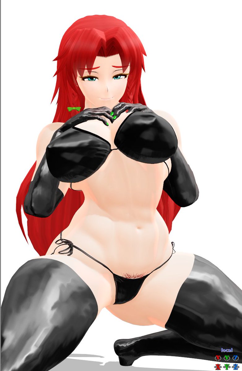 今度の陰毛はボーンによる変形を生かしたまま組み込んだので、衣類からのはみ出しも自在だ 