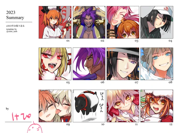 #2023年を振り返る 時の流れ  早すぎて   全部つい最近描いた気がする