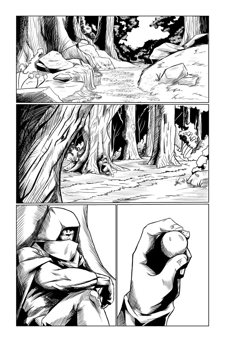 A fully inked page from my comic book. Eternal Legend #comicpage #comic #fantasy #comicbooks #comicartwork