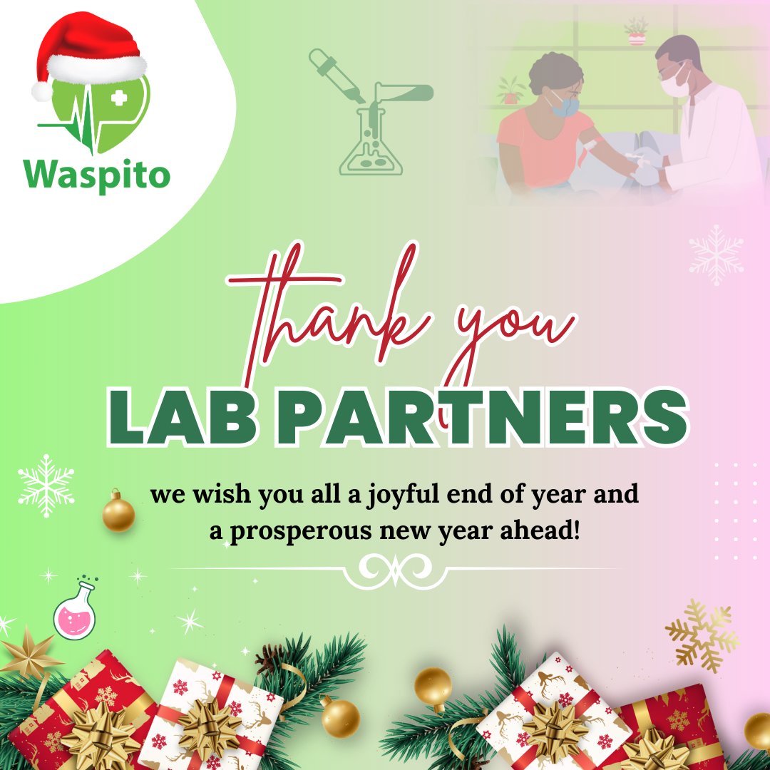 waspito1's tweet photo. Cheers ๐ to our amazing laboratory partners for their outstanding services on Waspito!๐
Wishing you all a fantastic New Year in advance!๐
#Waspito
#EndofYear
#HealthWithoutAStep https://t.co/pRKOJqgq1D