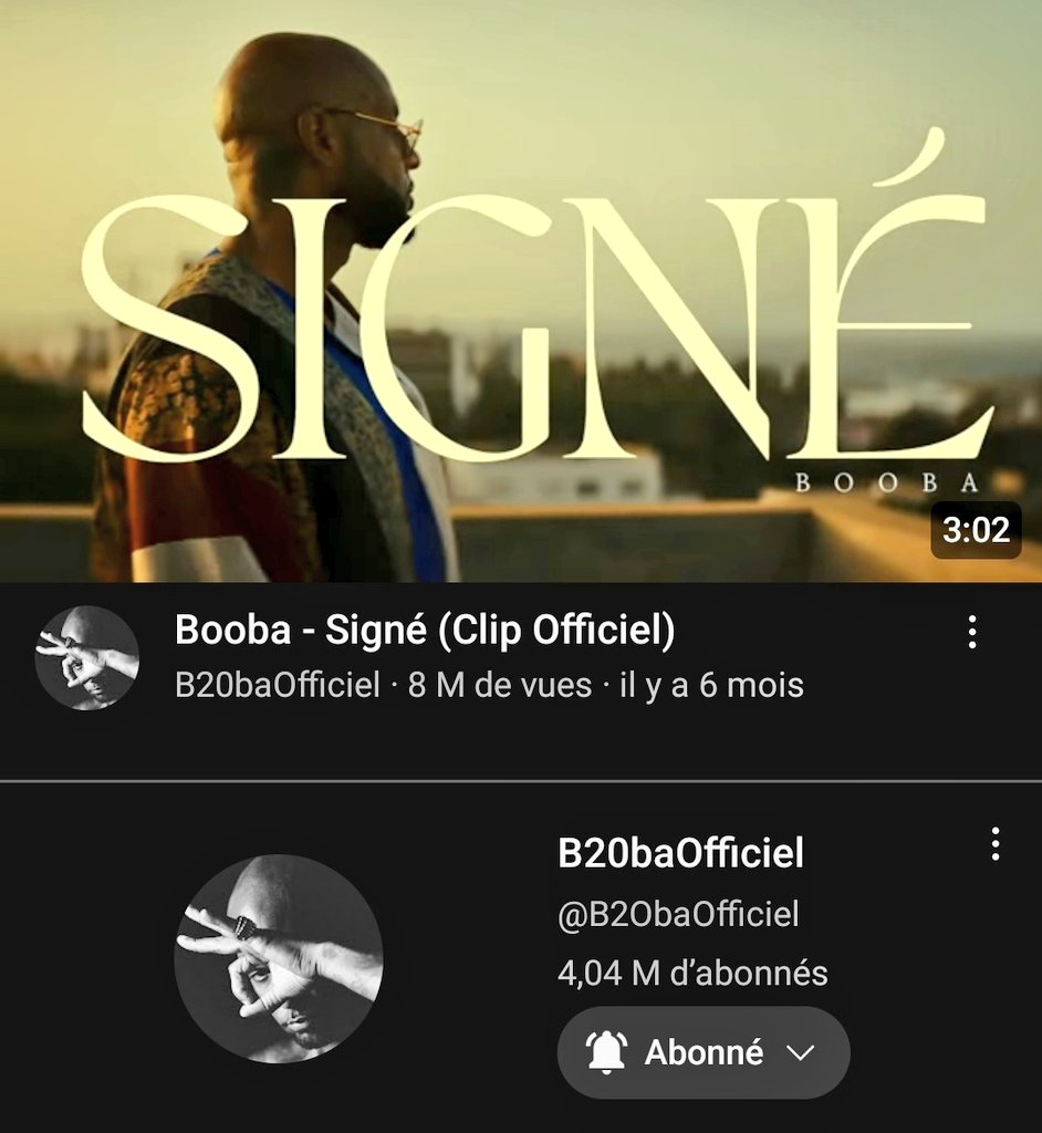 BenjaminAkakp16's tweet photo. "Signé" de Booba a atteint les 8M de vues sur Youtube. D'ailleurs abonnez-vous en masse car rdv 2025 "Gloubiboulga" le nouvel album 🏴‍☠️😂#Mercidattendre https://t.co/4yiGTAMM9P