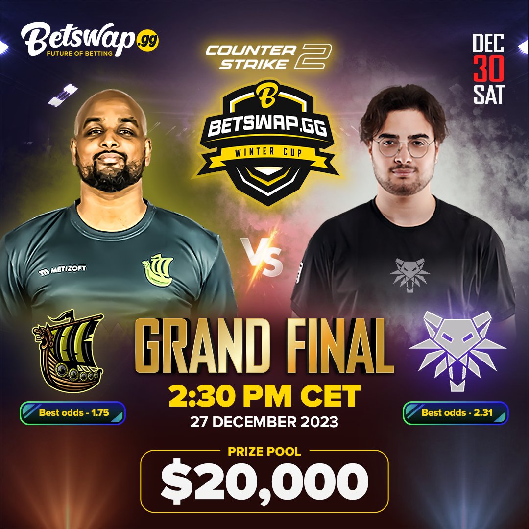 BetswapGG's tweet photo. Metizport faces off against The Witchers in the electrifying CS2 Winter Cup Finals! Place your bets on https://t.co/PaUki8KLWp and witness esports history in the making!
#CS2Finals #MetizportvsTheWitchers #CS2WinterCup https://t.co/JuGIoVIZ8U