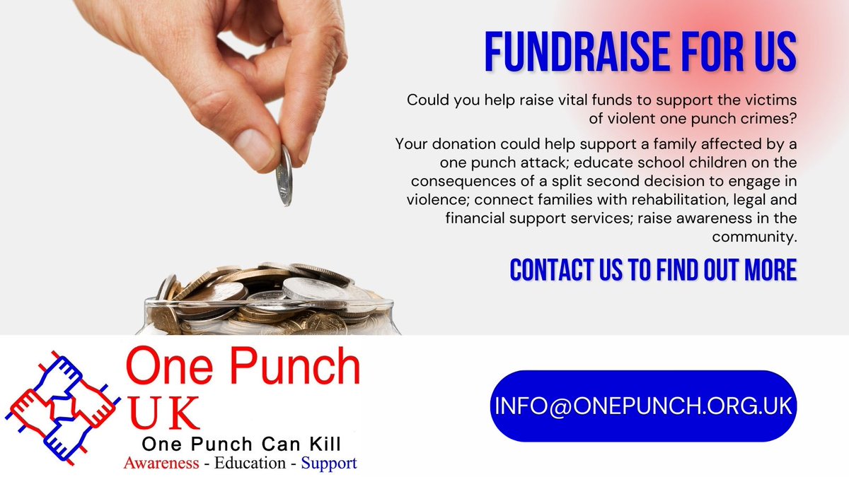 Does your organisation have a charity of the year that it fundraises for?  Could you nominate One Punch? We rely on donations to help us support victims and their families following one punch assaults.  Visit our website to learn more.