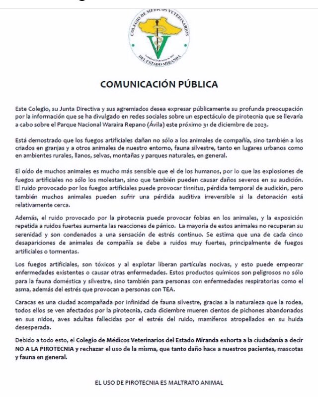 corinafiguera's tweet photo. ATENCIÓN hay que impedir a toda costa que se lleve a cabo este evento de fuegos pirotécnicos en el Parque Nacional El Ávila. Es un atentado contra la fauna de este santuario de vida silvestre. https://t.co/Ad7m1nDKc5