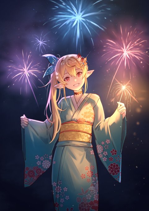 「fireworks hair flower」 illustration images(Latest)