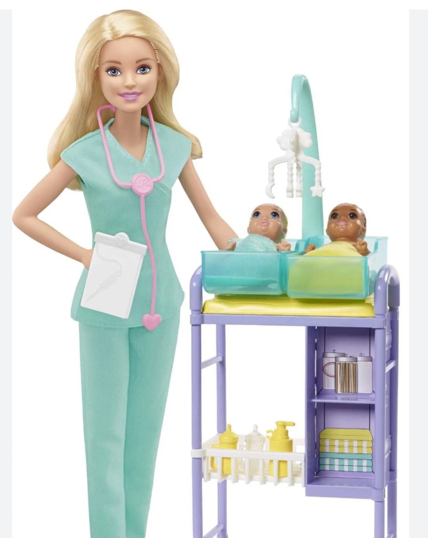 My 4 year old got this @Barbie for Christmas:

Look Lily, you got a Barbie nurse.

No mom, that's a doctor. 🫣🤯

#GenderBias #KidsAreSoSmart